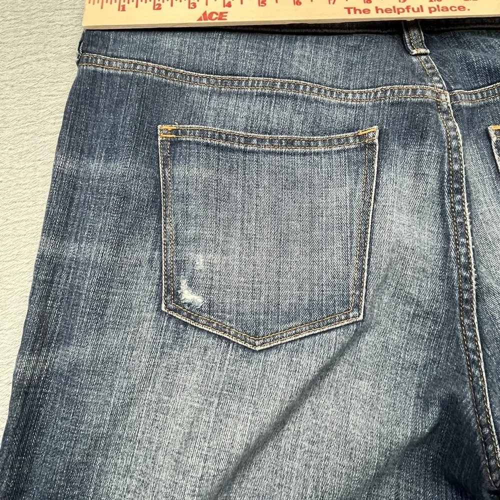 J Crew‎ Flex Jeans Mens 36x30 Slim Straight Stretch Light Wash Distressed